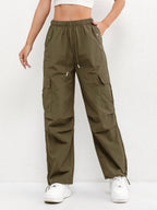 Miss | Broek Dames Cargo Losse Pasvorm Rechte Pijpen Trekkoord - Miss Madera MIS-9YB89D
