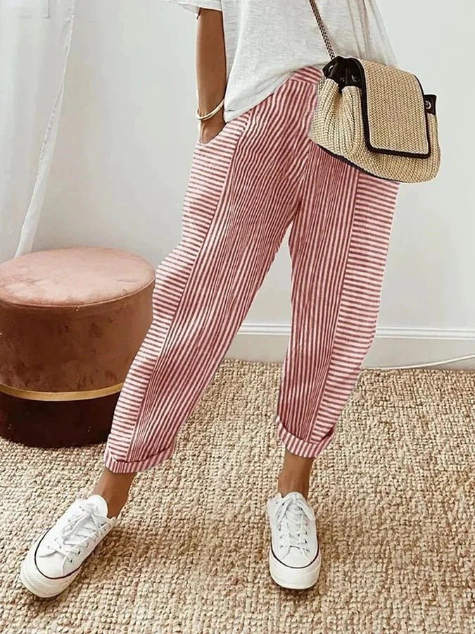 Miss | Broek Dames Casual Gestreept - Linnenmix - Miss Madera MIS-I5XYH6