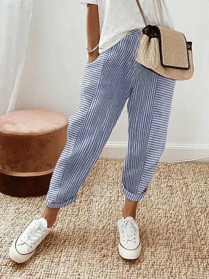 Miss | Broek Dames Casual Gestreept - Linnenmix - Miss Madera MIS-5HATJ1