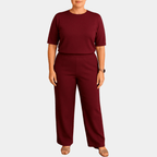 Miss | Broek Dames Casual High Waist Straight - Zacht Geweven Stof - Miss Madera MIS-LUJMHB
