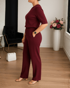 Miss | Broek Dames Casual High Waist Straight - Zacht Geweven Stof - Miss Madera MIS-J8FSWM