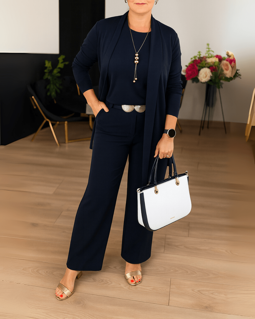 Miss | Broek Dames Casual High Waist Straight - Zacht Geweven Stof - Miss Madera MIS-J8FSWM