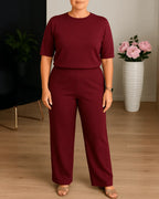 Miss | Broek Dames Casual High Waist Straight - Zacht Geweven Stof - Miss Madera MIS-J8FSWM
