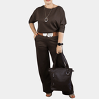 Miss | Broek Dames Casual High Waist Straight - Zacht Geweven Stof - Miss Madera MIS-F6JZFI
