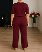 Miss | Broek Dames Casual High Waist Straight - Zacht Geweven Stof - Miss Madera MIS-J8FSWM