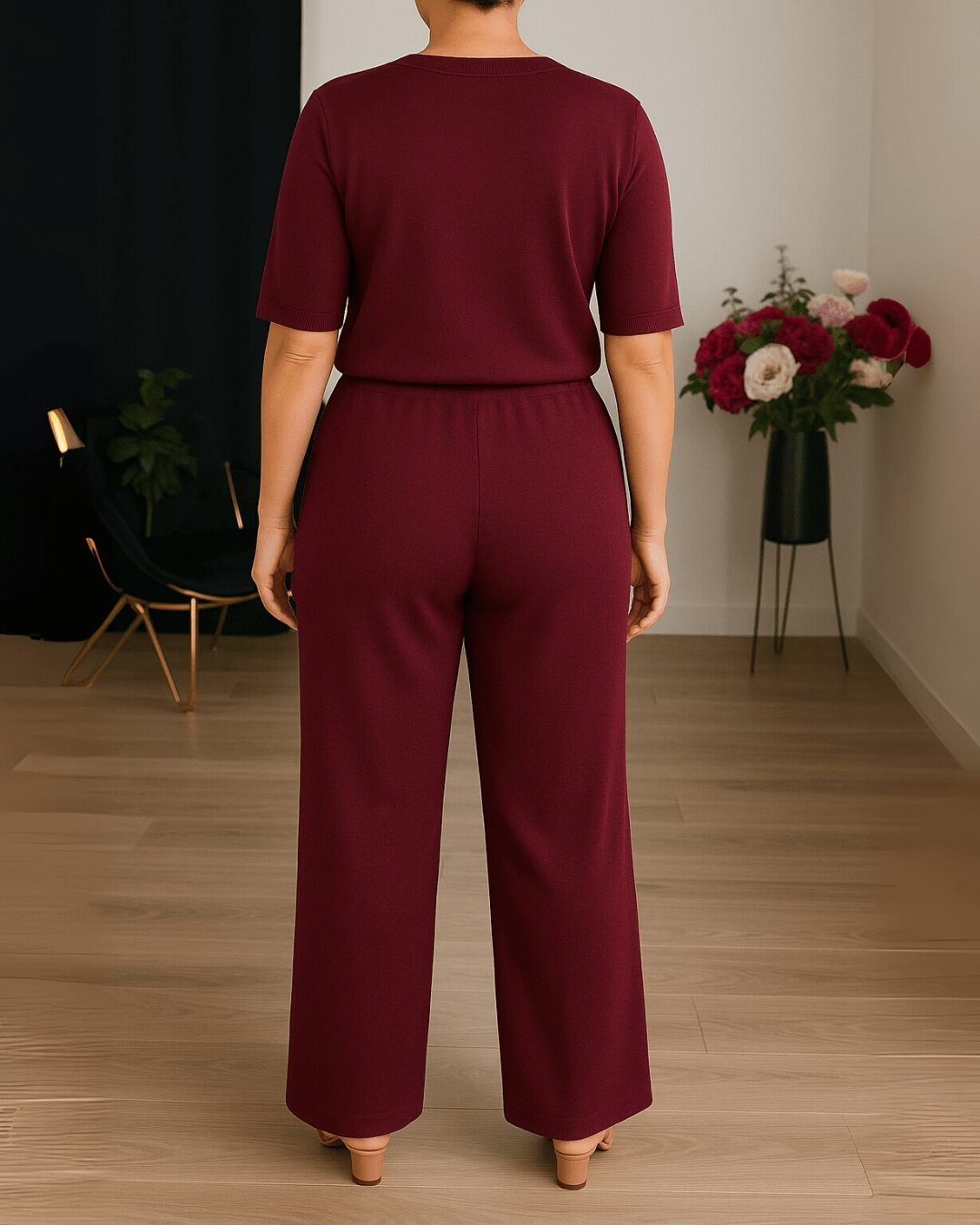Miss | Broek Dames Casual High Waist Straight - Zacht Geweven Stof - Miss Madera MIS-J8FSWM