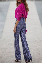 Miss | Broek Dames Flare Pailletten - Polyester - Miss Madera MIS-6K8TJP