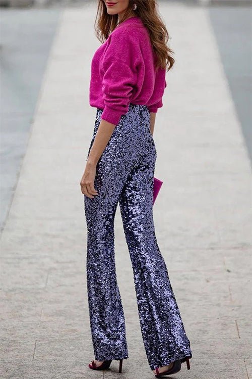 Miss | Broek Dames Flare Pailletten - Polyester - Miss Madera MIS-6K8TJP