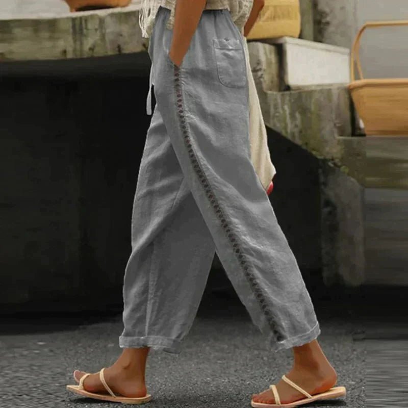 Miss | Broek Dames High-Rise Tapered - Linnen look - Miss Madera MIS-M0GTCZ