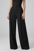 Miss | Broek Dames High Rise Wide Leg met Geplooide Taille - Miss Madera MIS-VON8LP