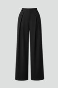 Miss | Broek Dames High Rise Wide Leg met Geplooide Taille - Miss Madera MIS-VON8LP