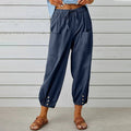 Miss | Broek Dames High Waist Cropped Relaxed - Katoen-Linnen - Miss Madera MIS-BD3BWG