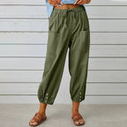 Miss | Broek Dames High Waist Cropped Relaxed - Katoen-Linnen - Miss Madera MIS-4HBI3I