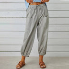 Miss | Broek Dames High Waist Cropped Relaxed - Katoen-Linnen - Miss Madera MIS-CRP2UA