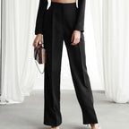 Miss | Broek Dames High-Waist Wide-Leg Geplooide Linnen - Miss Madera MIS-9HJYEP