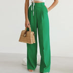 Miss | Broek Dames High-Waist Wide-Leg Geplooide Linnen - Miss Madera MIS-GKAFHL