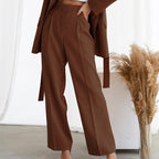 Miss | Broek Dames High-Waist Wide-Leg Geplooide Linnen - Miss Madera MIS-KV5XBJ