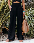 Miss | Broek Dames High Waist Wide Leg - Katoenmix - Miss Madera MIS-7E0A69
