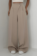 Miss | Broek Dames High-Waist Wide-Leg Knopen - Polyester - Miss Madera MIS-S78Q19