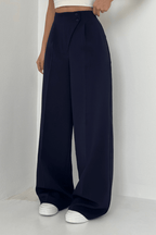 Miss | Broek Dames High-Waist Wide-Leg Knopen - Polyester - Miss Madera MIS-B0Z936