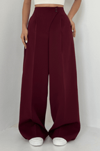 Miss | Broek Dames High-Waist Wide-Leg Knopen - Polyester - Miss Madera MIS-TLC69V