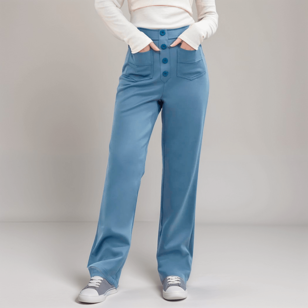 Miss | Broek Dames Hoge Taille Flared - Superelastische stretch stof - Miss Madera MIS-PRINVP