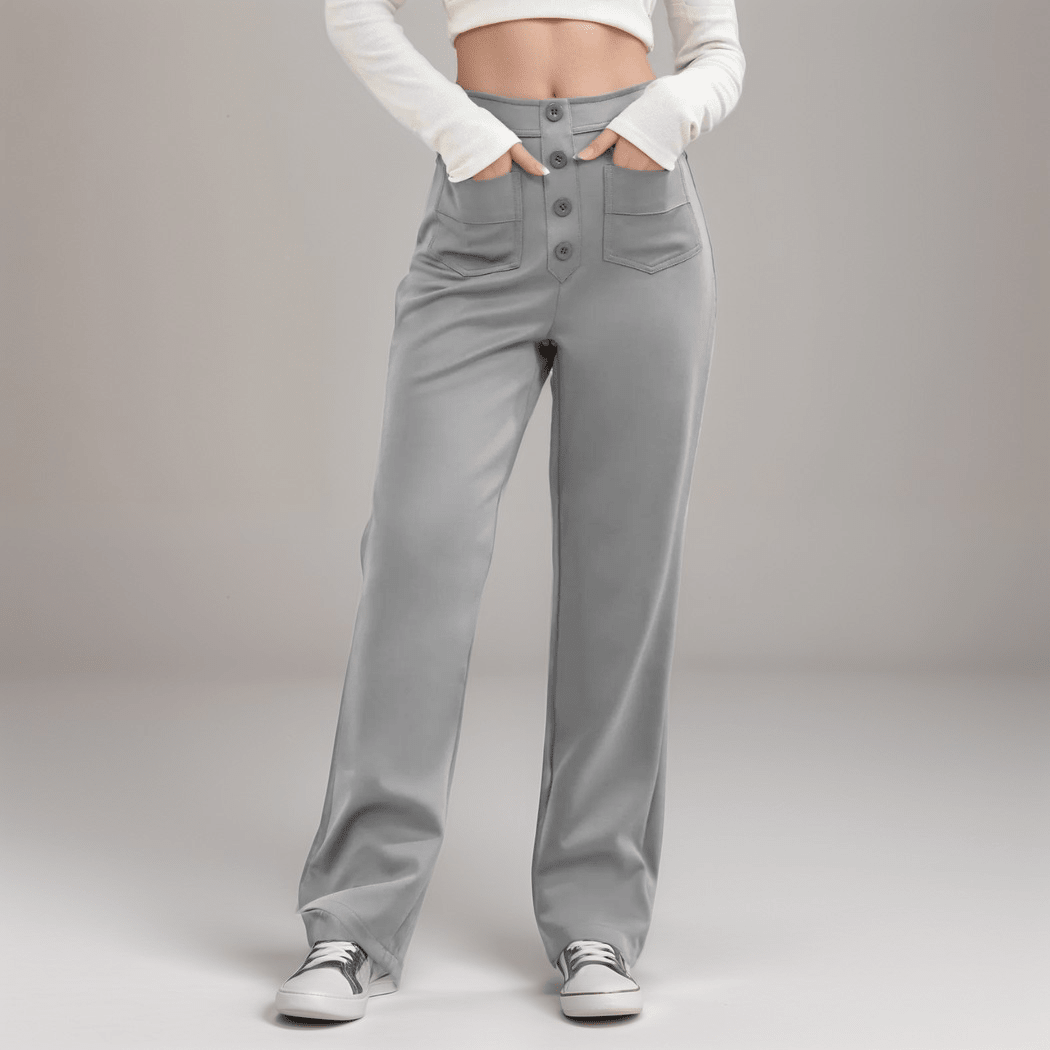 Miss | Broek Dames Hoge Taille Flared - Superelastische stretch stof - Miss Madera MIS-GAQ73U