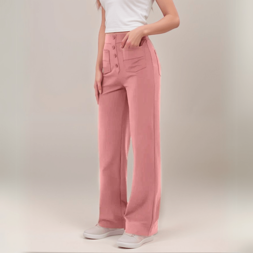 Miss | Broek Dames Hoge Taille Flared - Superelastische stretch stof - Miss Madera MIS-HAE5OG
