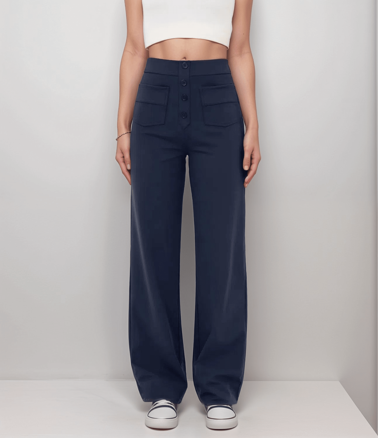Miss | Broek Dames Hoge Taille Flared - Superelastische stretch stof - Miss Madera MIS-BWWJFH