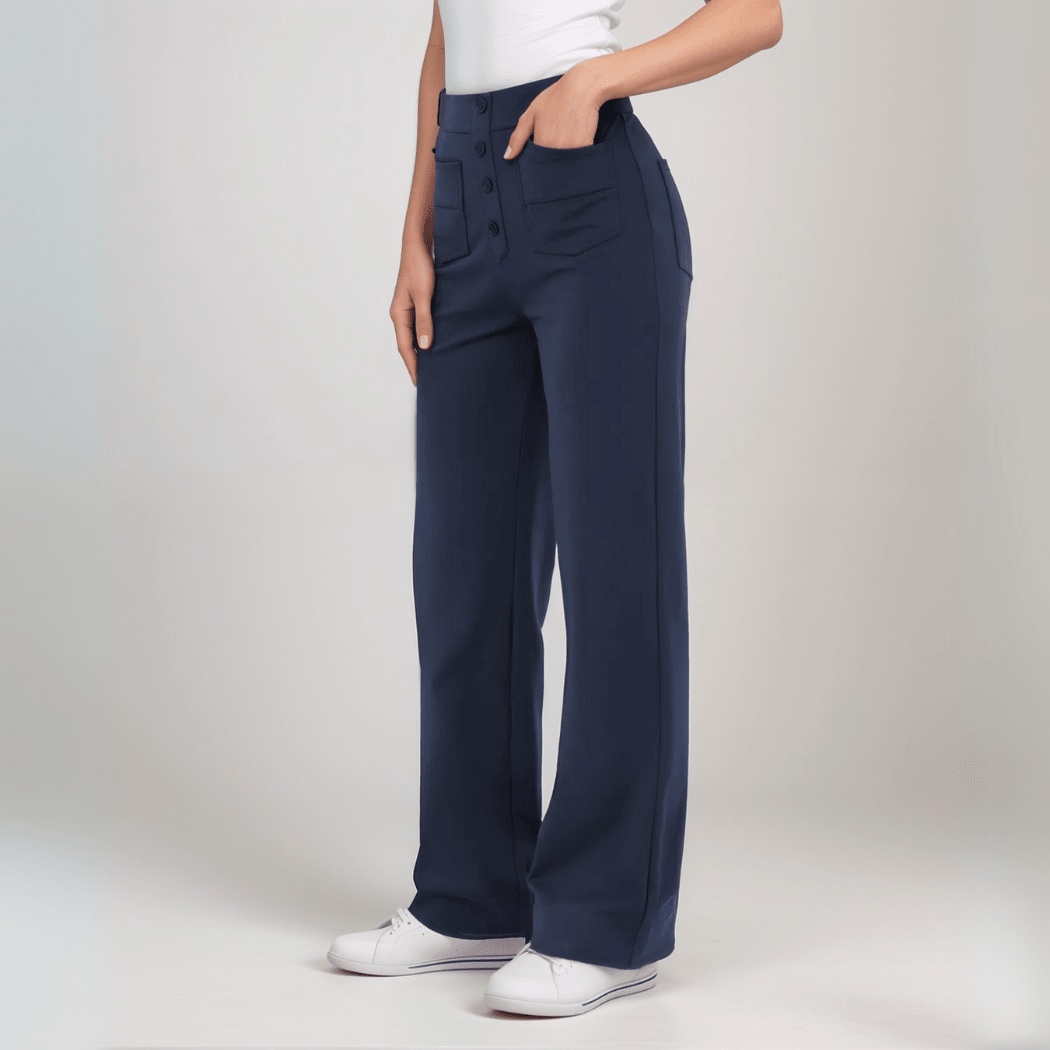 Miss | Broek Dames Hoge Taille Flared - Superelastische stretch stof - Miss Madera MIS-BWWJFH