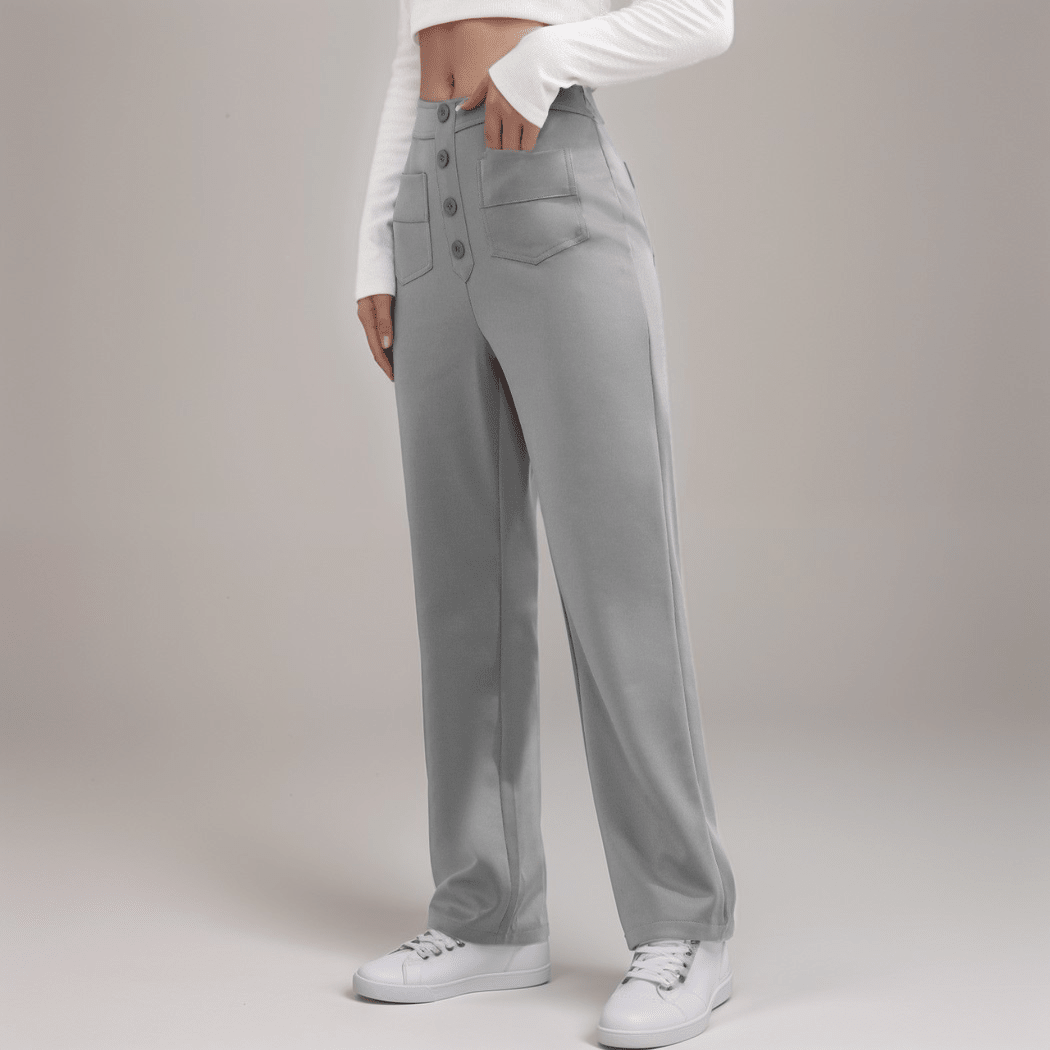 Miss | Broek Dames Hoge Taille Flared - Superelastische stretch stof - Miss Madera MIS-T4WC4Y