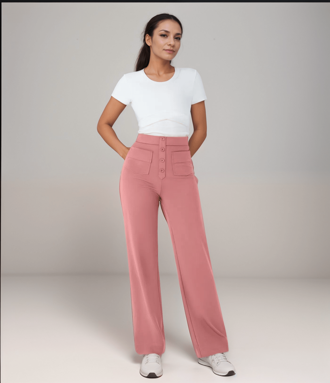 Miss | Broek Dames Hoge Taille Flared - Superelastische stretch stof - Miss Madera MIS-HAE5OG