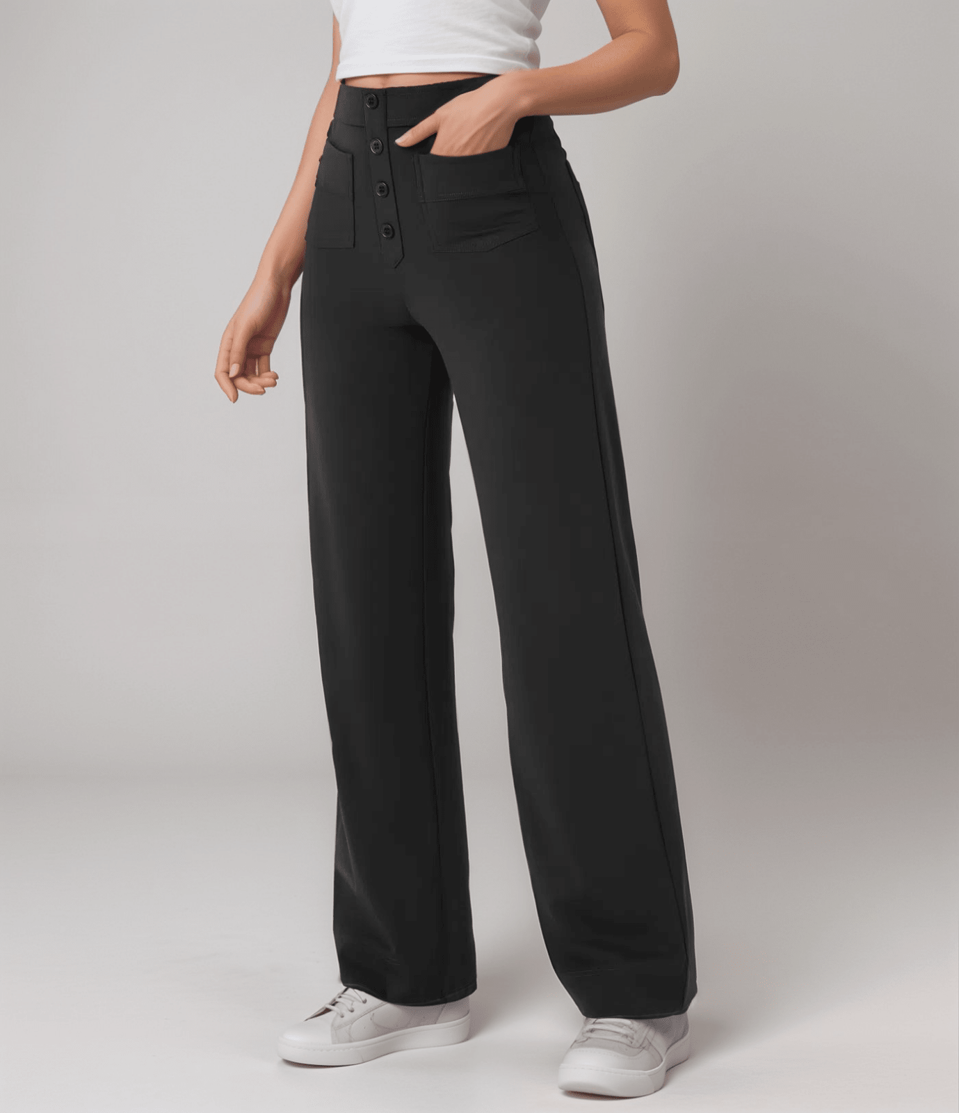 Miss | Broek Dames Hoge Taille Flared - Superelastische stretch stof - Miss Madera MIS-D338ET
