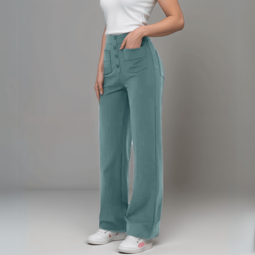 Miss | Broek Dames Hoge Taille Flared - Superelastische stretch stof - Miss Madera MIS-HAE5OG