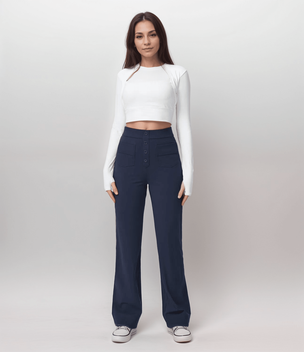 Miss | Broek Dames Hoge Taille Flared - Superelastische stretch stof - Miss Madera MIS-T4WC4Y