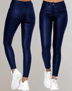 Miss | Broek Dames Hoge Taille Skinny Vijf-Pocket - Imitatieleer - Miss Madera MIS-J4QI1H