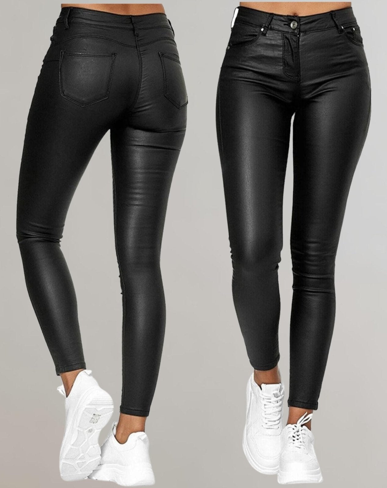 Miss | Broek Dames Hoge Taille Skinny Vijf-Pocket - Imitatieleer - Miss Madera MIS-CS043Z