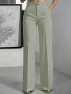 Miss | Broek Dames Hoge Taille Wijde Pijp Geplooide Voorkant - Miss Madera MIS-FMBH4W