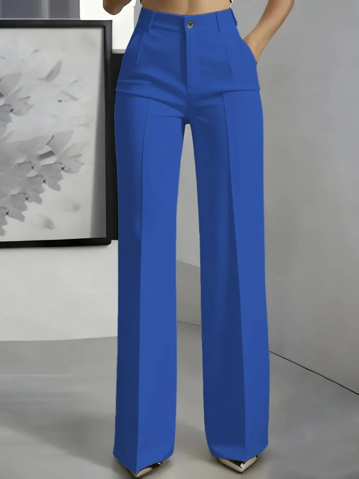 Miss | Broek Dames Hoge Taille Wijde Pijp Geplooide Voorkant - Miss Madera MIS-13ELV3