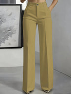 Miss | Broek Dames Hoge Taille Wijde Pijp Geplooide Voorkant - Miss Madera MIS-YG2D3Y