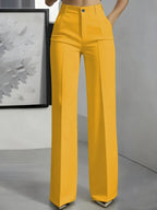 Miss | Broek Dames Hoge Taille Wijde Pijp Geplooide Voorkant - Miss Madera MIS-JES1NW