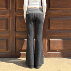 Miss | Broek Dames Marlene Wijde Pijpen Hoge Taille Stippenprint - Jersey - Miss Madera MIS-L02Y3R