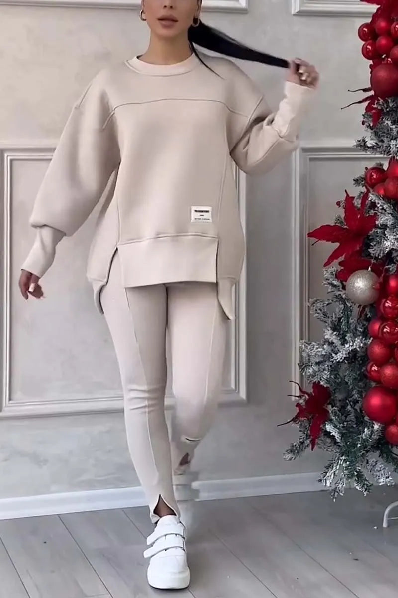 Spodnie damskie Relaxed Fit Casual - Miękka dzianina dresowa