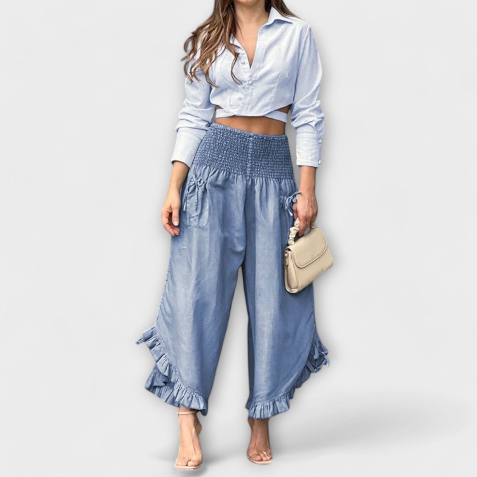 Miss | Broek Dames Relaxed Fit met Voorplooien - Viscose - Miss Madera MIS-HMJQX6