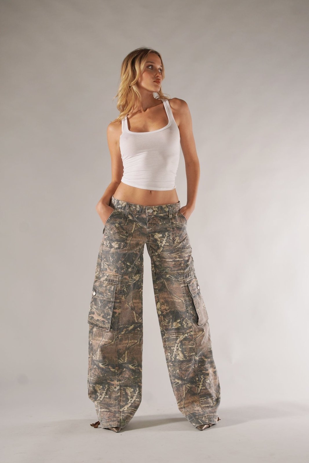 Miss | Broek Dames Wide-Leg Cargo Camouflage - Polyester - Miss Madera MIS-V4C08J