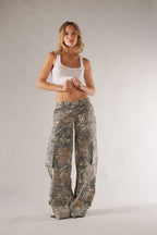 Miss | Broek Dames Wide-Leg Cargo Camouflage - Polyester - Miss Madera MIS-V4C08J