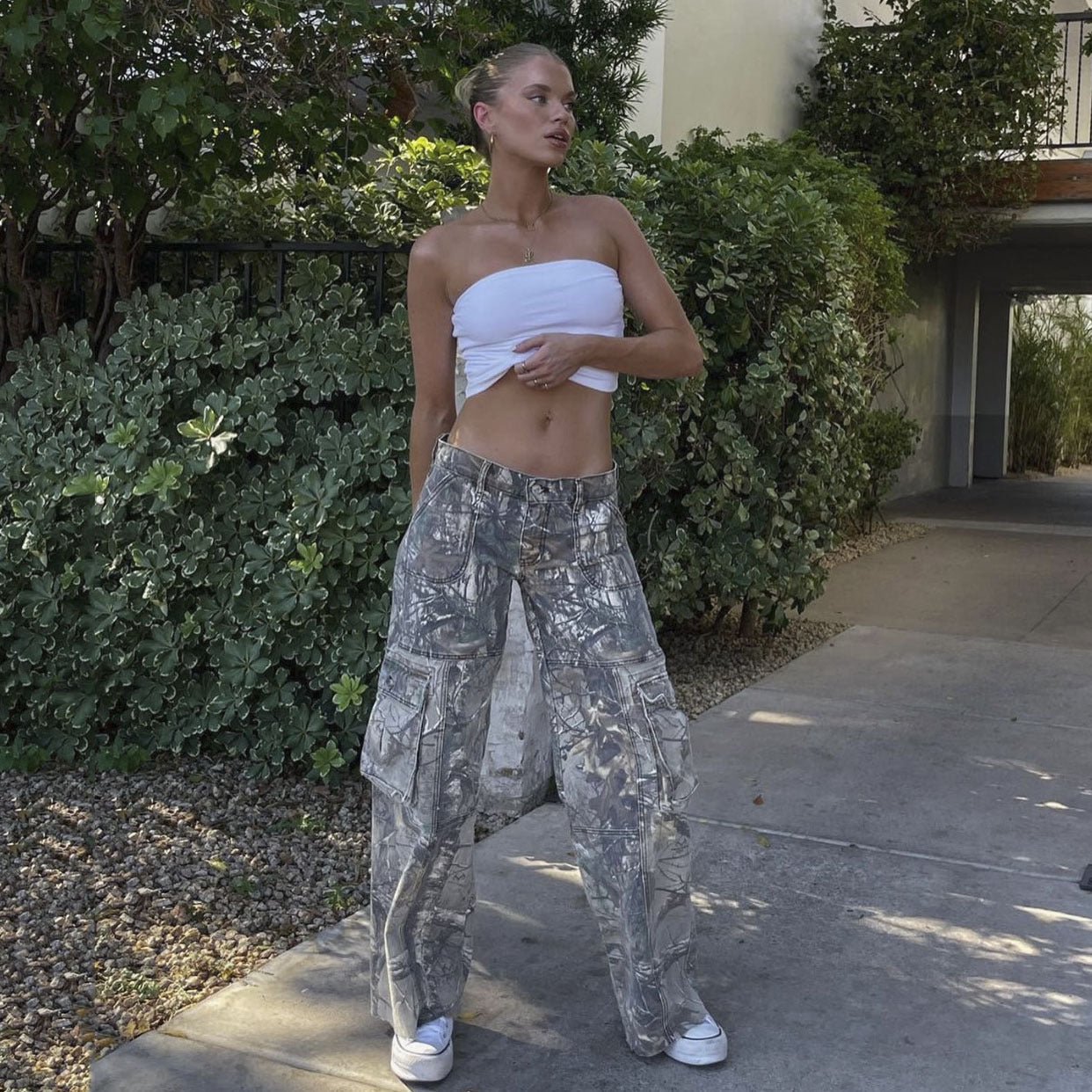 Miss | Broek Dames Wide-Leg Cargo Camouflage - Polyester - Miss Madera MIS-V4C08J