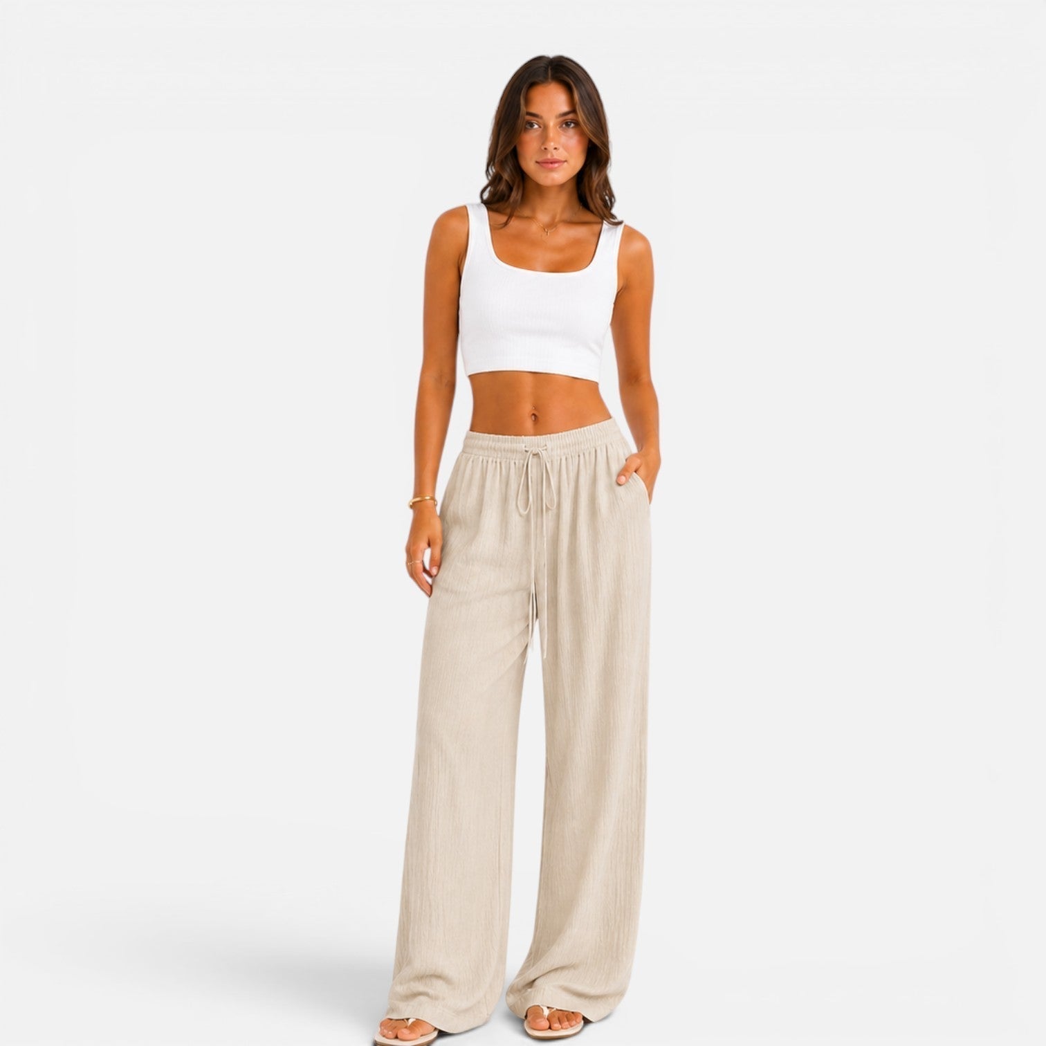 Miss | Broek Dames Wide Leg Comfort Fit - Viscose - Miss Madera MIS-M0SSUM