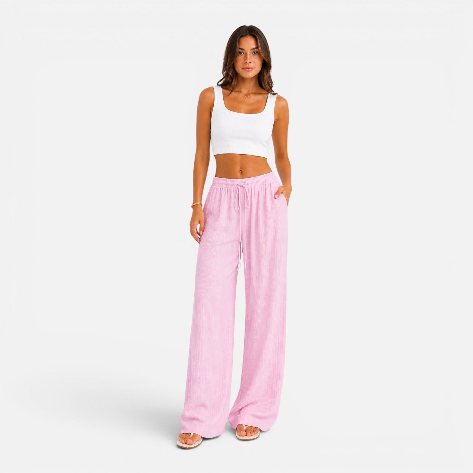 Miss | Broek Dames Wide Leg Comfort Fit - Viscose - Miss Madera MIS-M0SSUM