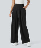 Miss | Broek Dames Wide Leg Hoge Taille - Biologisch katoen & premium polyester - Miss Madera MIS-GEKH5F